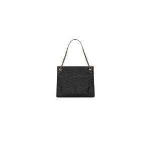 SUNSET MEDIUM CHAIN BAG IN CROCODILE-EMBOSSED SHINY LEATHER
