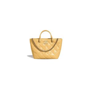 Ch*el woven straw raffia striped medium deauville tote