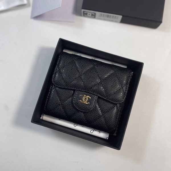 Ch*el flap compact wallet
