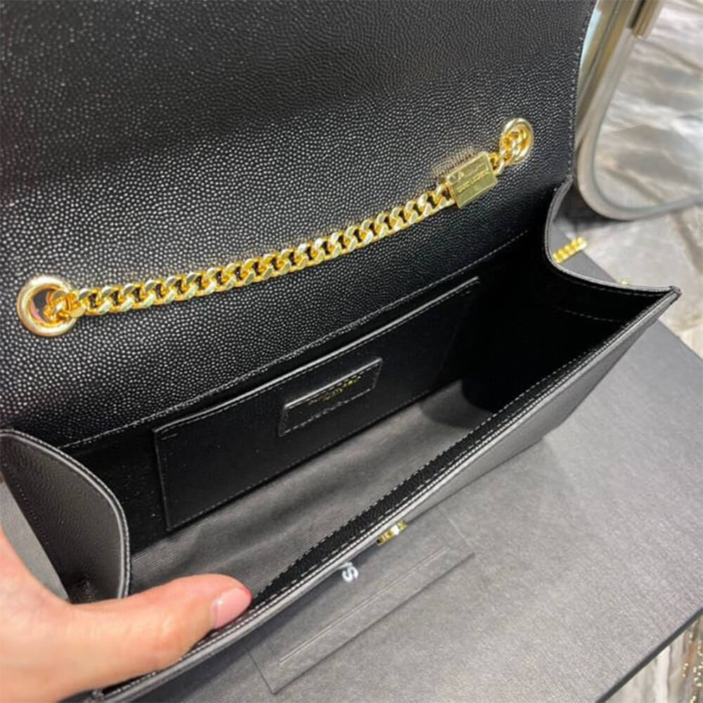 KATE MEDIUM CHAIN BAG IN GRAIN DE POUDRE EMBOSSED LEATHER